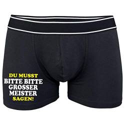 Spaß Kostet Männer Boxershort mit Spruch Du musst Bitte Bitte großer Meister Sagen Größe S bix 5XL von Spaß Kostet