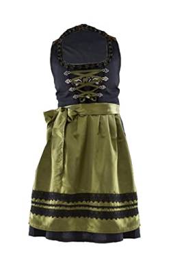 Dirndl Trachtenkleid für Damen Grün Schwarz 3tlg. Kleid, Bluse und Schürze 2522 (36) von Spatzers