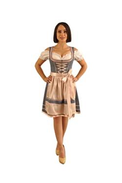 Spatzers Dirndl Damen Trachtenmode Trachtenkleid midi Blau gepunktet inkl. Dirndlbluse Dirndlschürze 3 Tlg. für Oktoberfest besondere Anlässe Gloria (34) von Spatzers