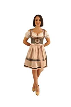 Spatzers Dirndl Damen Trachtenmode Trachtenkleid midi Schwarz Rosa gepunktet inkl. Dirndlbluse Dirndlschürze 3 Tlg. für Oktoberfest besondere Anlässe Gloria (34) von Spatzers