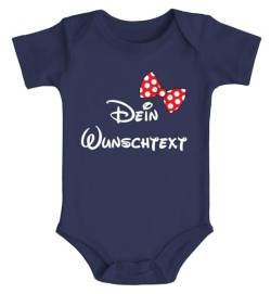 SpecialMe® Baby Body mit Wunschtext Bedrucken Lassen eigene Worte eigener Text personaliert Kurzarm Bio Baumwolle Navy 0-3 Monate von SpecialMe