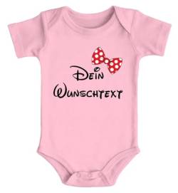 SpecialMe® Baby Body mit Wunschtext Bedrucken Lassen eigene Worte eigener Text personaliert Kurzarm Bio Baumwolle rosa 6-12 Monate von SpecialMe