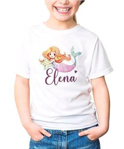SpecialMe® Kinder T-Shirt Name personalisiert Initiale Anfangsbuchstabe Kupferoptik Namensgeschenke Mädchen weiß 122-128 (7-8 Jahre) von SpecialMe