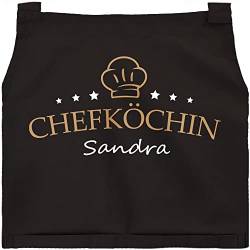 SpecialMe® Kochschürze Küchenschürze Backschürze Damen personalisierte Schürze für Frauen mit Namen Baumwolle schwarz unisize von SpecialMe