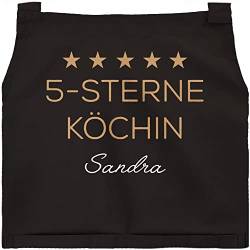 SpecialMe® Kochschürze Küchenschürze Damen 5 Sterne Köchin personalisierte Schürze für Frauen mit Namen Baumwolle schwarz unisize von SpecialMe