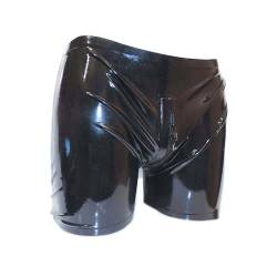 SpecialUnderwear Latex Shorts - Schwarz mit durchgehendem Reissverschluß Size:XXL von SpecialUnderwear