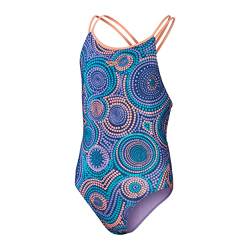 Speedo Badeanzug f�r M�dchen, mit zwei d�nnen Riemen, blau/lila, blau / violett, 7-8 Jahre von Speedo