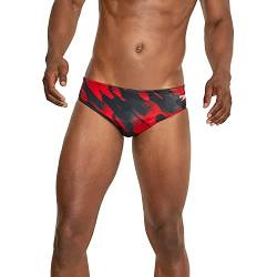 Speedo Herren-Badeanzug Powerflex Eco Coded Riff Team Farben, Wonder Speedo Red, 36 von Speedo