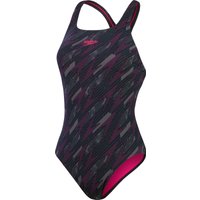 speedo® Badeanzug, schnelltrocknend, Medalist-Design, für Damen, schwarz, 40 von Speedo