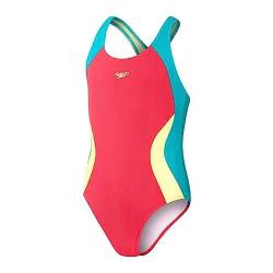 speedo Colourblock Spiritback Badeanzug Mädchen rot/türkis von Speedo