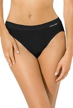 5 Stück Jazzpants Sport Edition Damen Unterwäsche Slip Unterhose 100% Bio Baumwolle Farbe: schwarz GröÃŸen 38-48 GröÃŸe 38 von Speidel