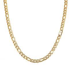 Speroto kette herren, halskette herren, figaro chain,hip-hop kette, silberkette, edelstahl kette(gold,10mm,50cm) von Speroto