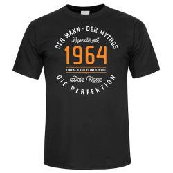 60 Geburtstag Mann, lustige Geschenke Idee zum 60. Geburtstag Mann, personalisiertes Tshirt Geburtstagsgeschenk Jahrgang 1964 Geschenk, Geschenkideen zum 60. Geburtstag, Herren Shirt, schwarz, 3XL von Spicyshirts