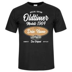 60 Geburtstag Mann, personalisiertes Tshirt Oldtimer Modell 1964 Retro Motiv, Geschenke 60 Geburtstag Mann Idee, Geschenkideen Jahrgang 1964 zum 60. Geburtstag, Herren Shirt, schwarz von Spicyshirts