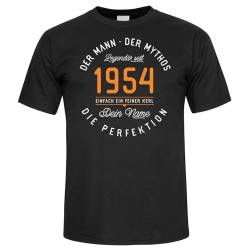 70 Geburtstag Mann, T-Shirt personalisiert, 70 Geburtstag Rentner Geschenk, 1954 Jahrgang, Geschenkidee 70. Geburtstag Männer Herren Shirt Geburtstag 70 Mann, schwarz von Spicyshirts