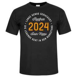 Rentner Geschenk, Ruhestand Geschenk, Geschenk Rente, Rentner 2024 Tshirt personalisiert, Abschiedsgeschenk Kollegen Rente, Geschenk zum Renteneintritt Pensionierung, Herren Shirt, schwarz, Größe XL von Spicyshirts