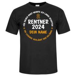 Ruhestand Geschenk, Rentner Geschenk, Rentner 2024 Tshirt personalisiert, Geschenk Rente, Abschiedsgeschenk Kollegen Rente, Geschenk zum Renteneintritt Pensionierung, Herren Shirt, schwarz von Spicyshirts