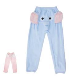 Elefantenrüssel Pyjamahose Herren, Elefanten Pyjamahose Herren Lustige Elefanten Pyjamahose für Herren, Cartoon Elefantenhose (Blaue kurze Hosen, L) von Spida Mount