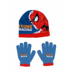 Mütze und Handschuhe Spider-Man Great power Blau Rot von Spider-Man