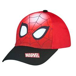 Spiderman Baseball Cap, Kappe Schirmmütze für Kinder Jungen Cappy mit Klettverschluss verstellbar (Rot 52) von Spiderman