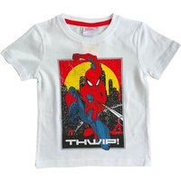 Spiderman Print-Shirt Spiderman Kinder T-Shirt weiß + rot 98 104 110 116 128 von Spiderman