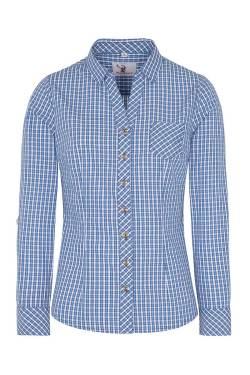 Trachtenbluse langarm blau kariert Neckar 016379 von Spieth & Wensky