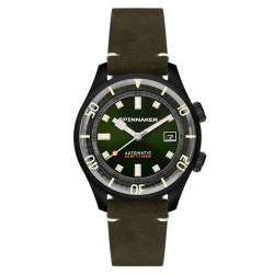 Spinnaker Herren 42mm Bradner Automatik Military Green 3-Zeiger-Uhr mit Echtlederarmband SP-5062-04 von Spinnaker