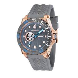 Spinnaker Herren Datum klassisch Automatik Uhr mit Silikon Armband SP-5023-0B von Spinnaker