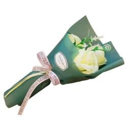 3 Köpfe Seifen Rose – Flora-Duftseife Rosenblüten Rosestrauß Rose Seife – pflanzliche ätherische Ölseife, Geschenk für Jahrestag/Geburtstag/Hochzeit/Valentinstag/Muttertag Weiß von SpirWoRchlan