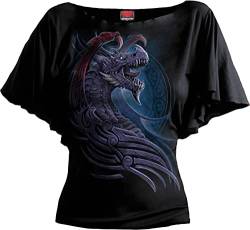 Spiral Damen F719-Tops-Short Sleeve T-Shirt, Black, 4XL von Spiral