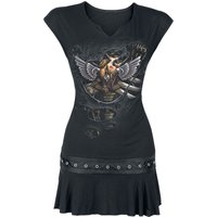 Spiral - Gothic Kurzes Kleid - Steam Punk Ripped - S bis XL - für Damen - Größe L - schwarz von Spiral