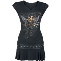Spiral - Gothic Kurzes Kleid - Steam Punk Ripped - S bis XL - für Damen - Größe M - schwarz von Spiral