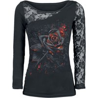 Spiral - Gothic Langarmshirt - Burnt Rose - M bis XXL - für Damen - Größe M - schwarz von Spiral