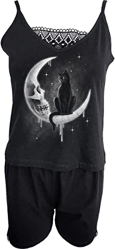 Spiral - Gothic Moon - 2Pc Organic Camisole Pyjama Set - S von Spiral