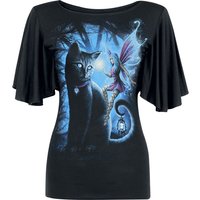 Spiral - Gothic T-Shirt - Cat And Fairy - S bis 4XL - für Damen - Größe XXL - schwarz von Spiral