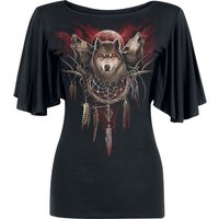 Spiral - Gothic T-Shirt - Cry Of The Wolf - M bis 4XL - für Damen - Größe 4XL - schwarz von Spiral