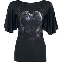 Spiral - Gothic T-Shirt - Raven Heart - M bis 4XL - für Damen - Größe 3XL - schwarz von Spiral