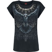 Spiral - Gothic T-Shirt - Raven Skull - S bis XXL - für Damen - Größe L - schwarz von Spiral