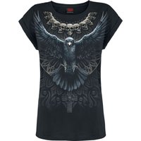 Spiral - Gothic T-Shirt - Raven Skull - S bis XXL - für Damen - Größe XL - schwarz von Spiral