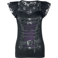 Spiral - Gothic T-Shirt - Waisted Corset - S bis XXL - für Damen - Größe L - schwarz von Spiral