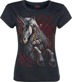 Spiral Kids - Infernal Unicorn Frauen T-Shirt schwarz 164 100% Baumwolle Einhorn, Rockwear von Spiral