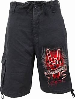 Spiral - Live Loud - Männer Short - Schwarz - 100% Baumwolle - XXL von Spiral