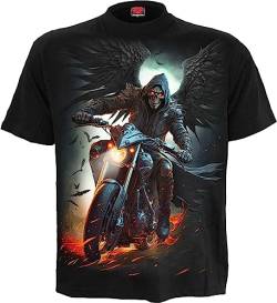 Spiral Night Rider Männer T-Shirt schwarz XXL 100% Baumwolle Basics, Biker, Rockwear, Totenköpfe von Spiral