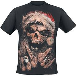 Spiral - Rock Santa - T-Shirt - Schwarz - S von Spiral