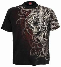 Spiral - Skull Shoulder WRAP - T-Shirt mit Allover-Motiv - Schwarz - M von Spiral