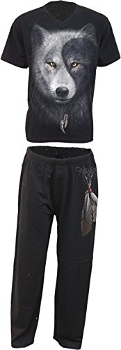 Spiral - Wolf CHI - Herren Schlafanzug-Set im Gothic-Stil - 4-teiliges Set - XL von Spiral