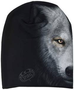 Spiral Wolf Chi Unisex Mütze schwarz 95% Baumwolle, 5% Elasthan Gothic, Rockwear, Streetwear von Spiral