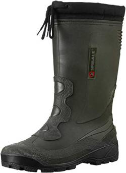 Spirale John Herren Gummistiefel Warm Gefüttert Winterstiefel Schneestiefel Warmfutter Arbeitstiefel Regenstiefel Wasserdicht, oliv, EU 47 von Spirale