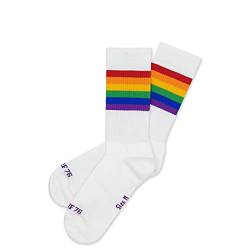 Spirit of 76 Herren & Damen Bunte Retro Tennissocken Baumwolle Halblang 39 40 41 42 Gay Pride Streifen Rainbow Lo (M) von Spirit of 76