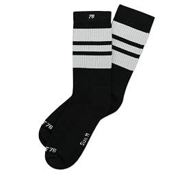 Spirit of 76 Herren & Damen Retro Skater Socken Sportsocken Tubesocks Halblang 35 36 37 38 Schwarz - Weiß Lo (S) von Spirit of 76